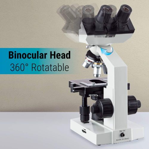  [아마존핫딜][아마존 핫딜] Awarded 2018 Best Compound Microscope - OMAX 40X-2000X Lab LED Binocular Microscope with Double Layer Mechanical Stage w Blank Slides Covers and Lens Cleaning Paper