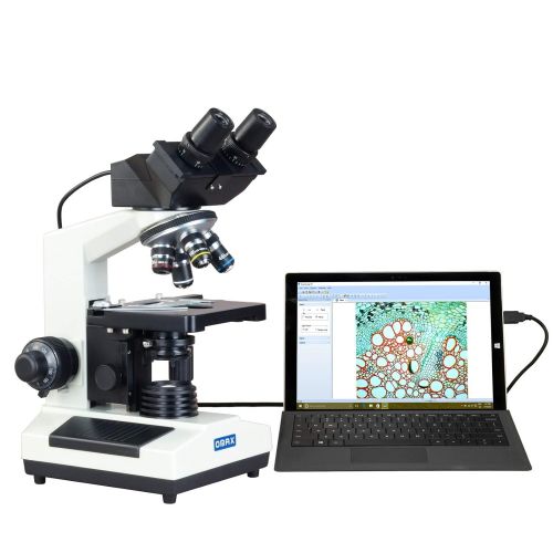  OMAX 40X-2000X Digital Binocular Biological Compound Microscope with Built-in 3.0MP USB Camera and Double Layer Mechanical Stage