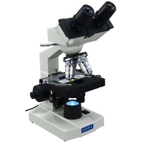  OMAX 40X-2000X Lab LED Binocular Compound Microscope with Double Layer Mechanical Stage and Coaxial Coarse/Fine Focusing Knob