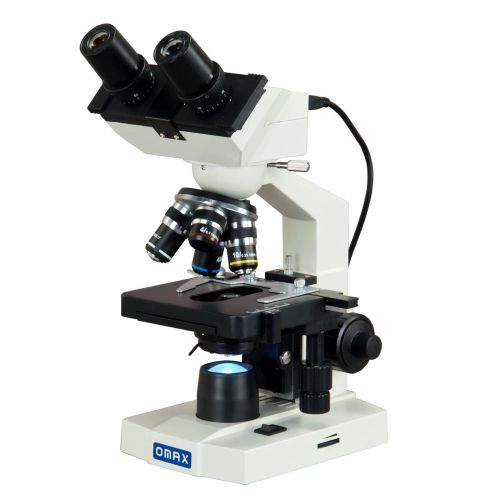  OMAX - MD82ES10 40X-2000X Digital LED Compound Microscope with Built-in 1.3MP Camera and Double Layer Mechanical Stage Compatible with Windows and Mac