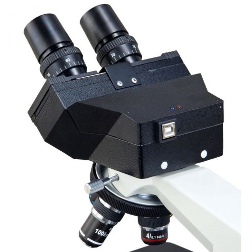  [아마존베스트]OMAX - MD827S30L Built-in 3MP Camera 40X-2000X Digital Biological Compound Binocular LED Light Microscope with Double Layer Mechanical Stage Oil Immersion NA1.25 Condenser