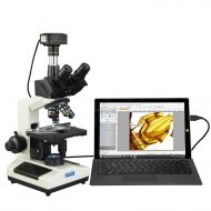 [아마존베스트]OMAX - M837ZL-C180U3 40X-2500X USB 3.0 Super Speed 18MP Digital Compound Trinocular LED Lab Biological Microscope