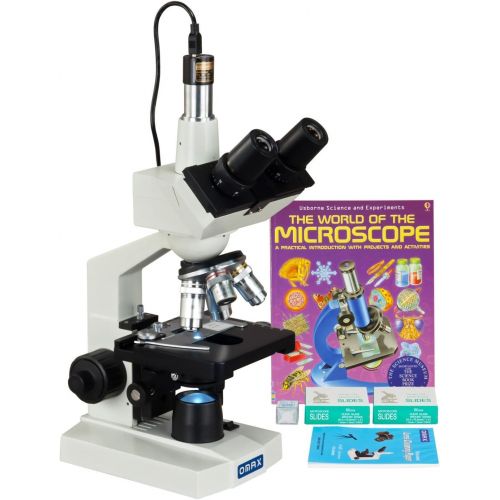  [아마존베스트]OMAX 40-2500X LED Digital Trinocular Lab Microscope + 5MP Camera + Blank Slides + Covers + Lens Paper + Book