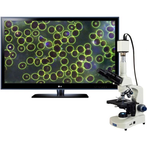  [아마존베스트]OMAX 40X-2500X 1080p HDMI Camera Darkfield Lab Siedentopf Trinocular LED Microscope for Live Blood