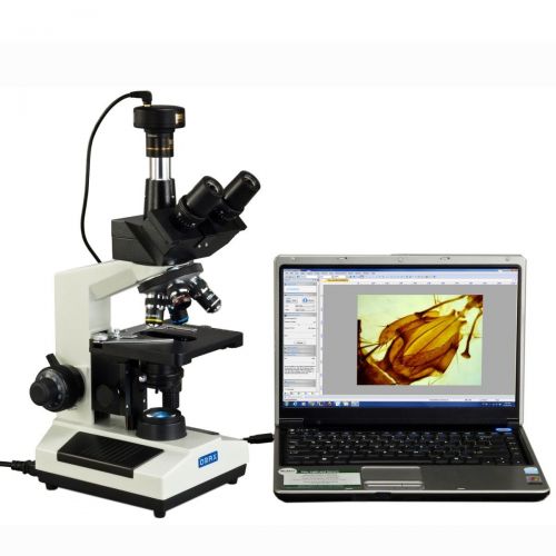  [아마존베스트]OMAX - M837ZL-C100U 40X-2500X Full Size Lab Digital Trinocular Compound LED Microscope with 10MP USB Camera and 3D Mechanical Stage