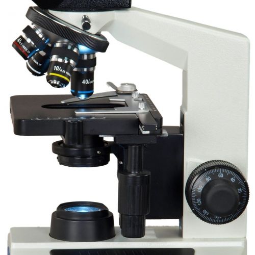  [아마존베스트]OMAX - M837ZL-C100U 40X-2500X Full Size Lab Digital Trinocular Compound LED Microscope with 10MP USB Camera and 3D Mechanical Stage