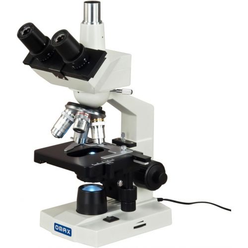  [아마존베스트]OMAX 40X-2000X Lab Trinocular Biological Compound LED Microscope with Double Layer Mechanical Stage