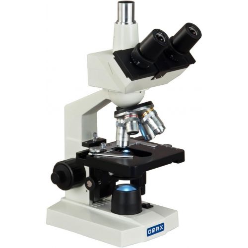  [아마존베스트]OMAX 40X-2000X Lab Trinocular Biological Compound LED Microscope with Double Layer Mechanical Stage