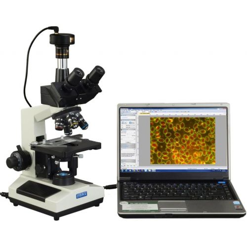  [아마존베스트]OMAX 5MP Digital 40X-2500X Advanced Oil NA1.25 Darkfield Trinocular Compound LED Microscope with 5.0MP Camera with Measurement, Stitching, Extended Depth of Field Software