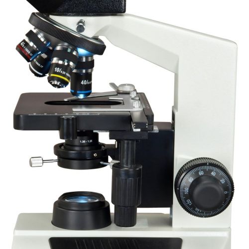  [아마존베스트]OMAX 5MP Digital 40X-2500X Advanced Oil NA1.25 Darkfield Trinocular Compound LED Microscope with 5.0MP Camera with Measurement, Stitching, Extended Depth of Field Software
