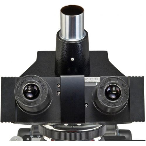  [아마존베스트]OMAX 5MP Digital 40X-2500X Advanced Oil NA1.25 Darkfield Trinocular Compound LED Microscope with 5.0MP Camera with Measurement, Stitching, Extended Depth of Field Software