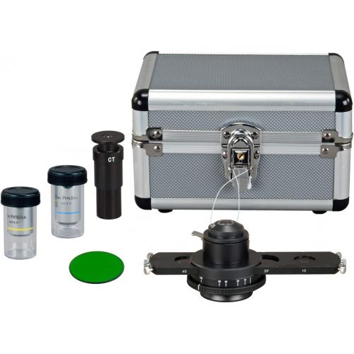  [아마존베스트]OMAX 40X-2500X Phase Contrast Trinocular LED Compound Microscope with 9MP Digital Camera