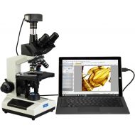 [아마존베스트]OMAX 40X-2500X Super Speed USB3 14MP Digital Compound Trinocular LED Lab Biological Microscope