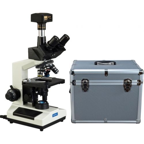  [아마존베스트]OMAX 40X-2500X Trinocular Compound LED Microscope with 14MP Digital Camera and Aluminum Carrying Case