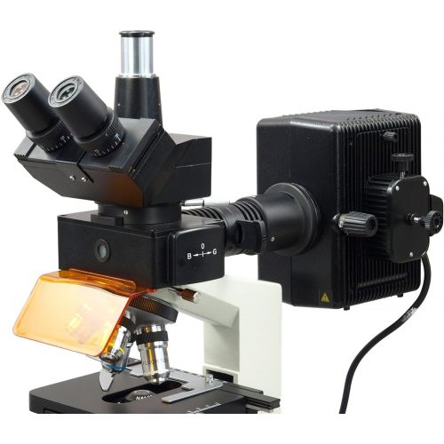  [아마존베스트]OMAX 40X-2500X 18MP USB 3.0 Digital EPI-Fluorescence Trinocular Compound Biological Lab Microscope