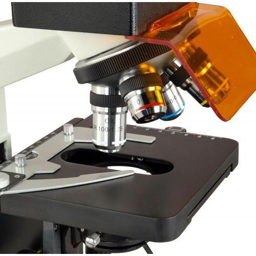  [아마존베스트]OMAX 40X-2500X 18MP USB 3.0 Digital EPI-Fluorescence Trinocular Compound Biological Lab Microscope