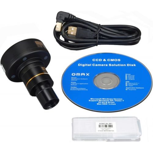  [아마존베스트]OMAX 40X-2000X Compound Trinocular Replaceable LED Microscope with 10MP USB Camera