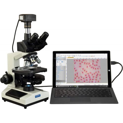  [아마존베스트]OMAX 40X-2500X Super Speed 18MP USB3 Phase Contrast Trinocular LED Microscope with Turret Phase Disk