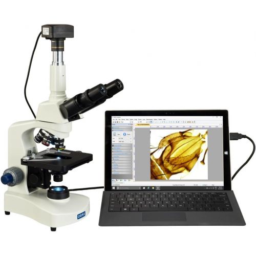  [아마존베스트]OMAX 40X-2500X USB3 18MP Digital Lab Trinocular LED Compound Microscope with Aluminum Carrying Case