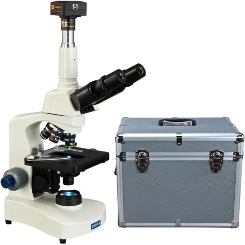  [아마존베스트]OMAX 40X-2500X USB3 18MP Digital Lab Trinocular LED Compound Microscope with Aluminum Carrying Case