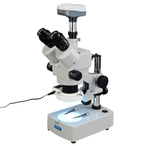  OMAX 3.5X-90X Digital Zoom Trinocular Stereo Microscope with Dual Illmination System and Additional 54 LED Ring Light and 9.0MP USB Digital Camera