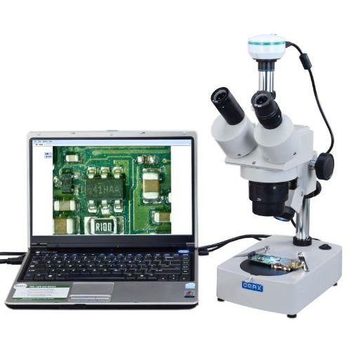  OMAX 10X-20X-30X-60X Digital Trinocular Stereo Microscope with 2.0MP USB Digital Camera and Dual Illumination System