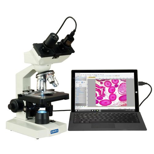  OMAX 40X-2500X LED Binocular Lab Compound Microscope with USB Camera and Mechanical Stage