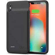 [아마존베스트]OMEETIE Battery Case for iPhone Xs Max, 5000mAh Slim Portable Rechargeable Charging Case Compatible with iPhone Xs Max(6.5 inch) Protective Charger Case (Black)
