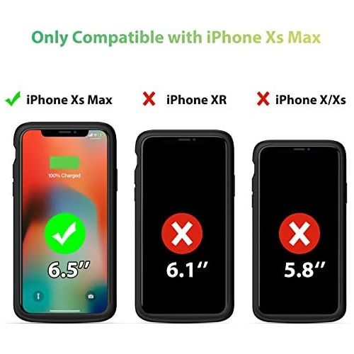  [아마존베스트]OMEETIE Battery Case for iPhone Xs Max, 5000mAh Slim Portable Rechargeable Charging Case Compatible with iPhone Xs Max(6.5 inch) Protective Charger Case (Black)