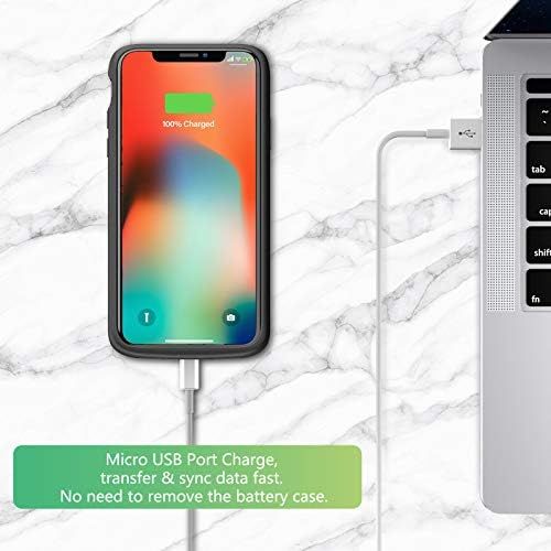  [아마존베스트]OMEETIE Battery Case for iPhone Xs Max, 5000mAh Slim Portable Rechargeable Charging Case Compatible with iPhone Xs Max(6.5 inch) Protective Charger Case (Black)