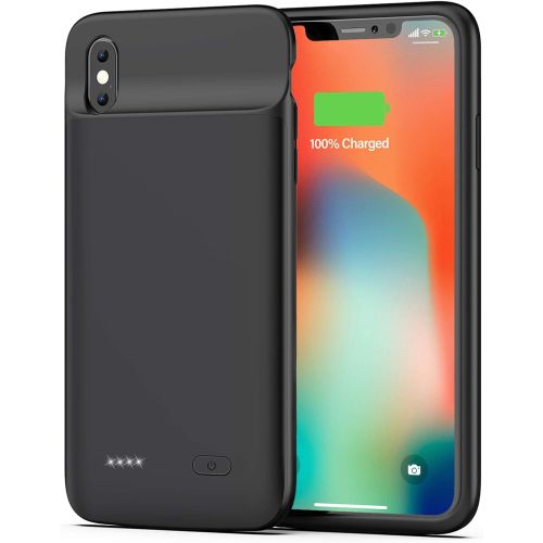  [아마존베스트]OMEETIE Battery Case for iPhone Xs Max, 5000mAh Slim Portable Rechargeable Charging Case Compatible with iPhone Xs Max(6.5 inch) Protective Charger Case (Black)