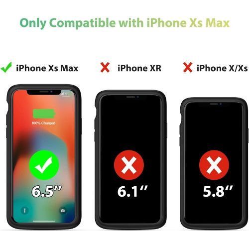  [아마존베스트]OMEETIE Battery Case for iPhone Xs Max, 5000mAh Slim Portable Rechargeable Charging Case Compatible with iPhone Xs Max(6.5 inch) Protective Charger Case (Black)