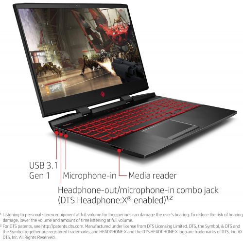  OMEN by HP 15.6-inch Gaming Laptop, i5-8300H Processor, GeForce GTX 1050Ti 4GB, FHD IPS Thin Display, 12GB 2666MHz RAM, 1TB HDD & 128GB PCIE SSD, Windows 10 (15-dc0010nr, Black), M