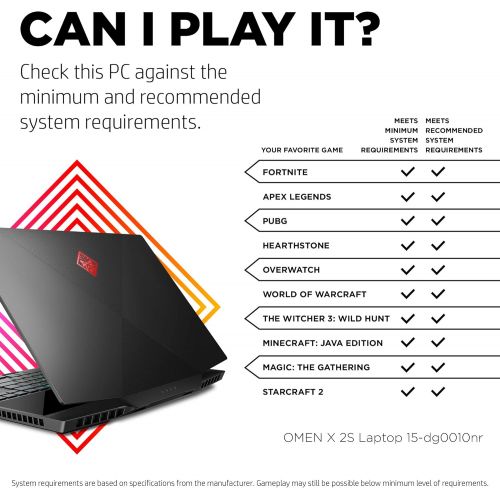  OMEN X 2S by HP 2019 15-inch Gaming Laptop With Secondary Touchscreen Display, Intel i7-9750H, NVIDIA RTX 2070 With Max-Q 8 GB, 16 GB RAM, 512 GB SSD, VR/MR Ready, Windows 10 Home