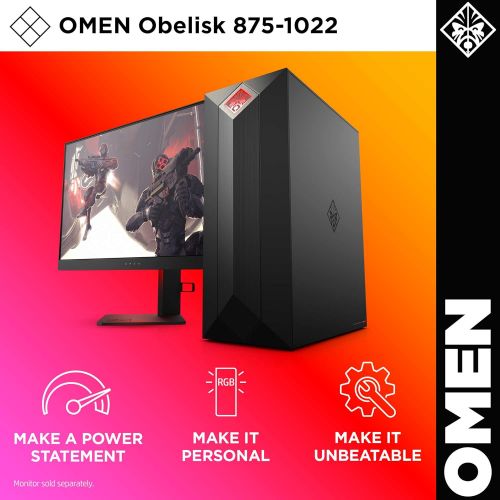  Omen by HP Obelisk Gaming Desktop Computer, Intel Core i9-9900K Processor, NVIDIA GeForce RTX 2080 Ti 11 GB, HyperX 16 GB RAM, 1 TB SSD, VR Ready, Windows 10 Home (875-1022, Black)