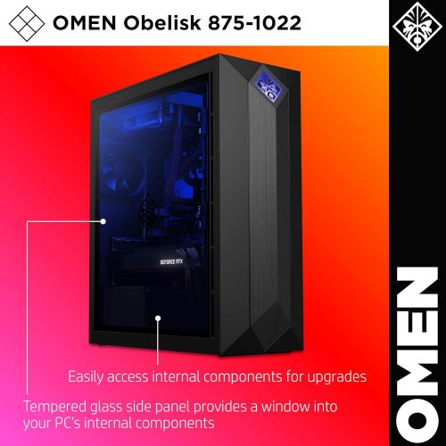  Omen by HP Obelisk Gaming Desktop Computer, Intel Core i9-9900K Processor, NVIDIA GeForce RTX 2080 Ti 11 GB, HyperX 16 GB RAM, 1 TB SSD, VR Ready, Windows 10 Home (875-1022, Black)