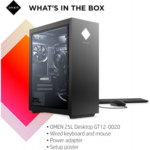  OMEN 25L Gaming Desktop PC, NVIDIA GeForce GTX 1660 Super, 10th Generation Intel Core i5-10400F Processor, HyperX 8 GB RAM, 512 GB SSD, Windows 10 Home (GT12-0020, 2020)