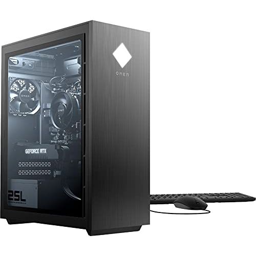 에이치피 HP OMEN 25L Gaming Desktop PC, NVIDIA GeForce GTX 1660 Ti, Intel Core i7-10700F, HyperX 16 GB DDR4 RAM, 512 GB PCIe NVMe SSD, Windows 10 Home, VR Ready, RGB Lighting (GT12-0040, 2020