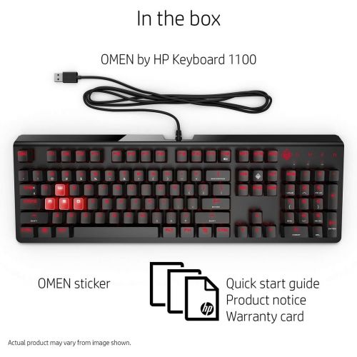 에이치피 OMEN by HP Wired USB Gaming Keyboard 1100 (Black/Red)