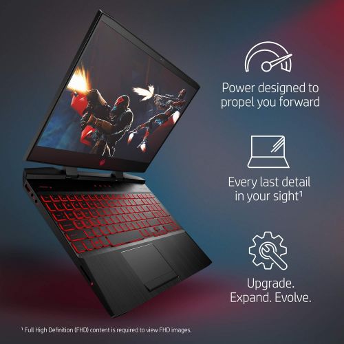 에이치피 OMEN by HP 2018 15-inch Gaming Laptop with 144hz GSync Display, Intel i7-8750H Processor, NVIDIA GeForce GTX 1070 8GB Max Q, 32 GB RAM DDR4 2666Mhz, 512 GB SSD NVMe SSD, Windows 10