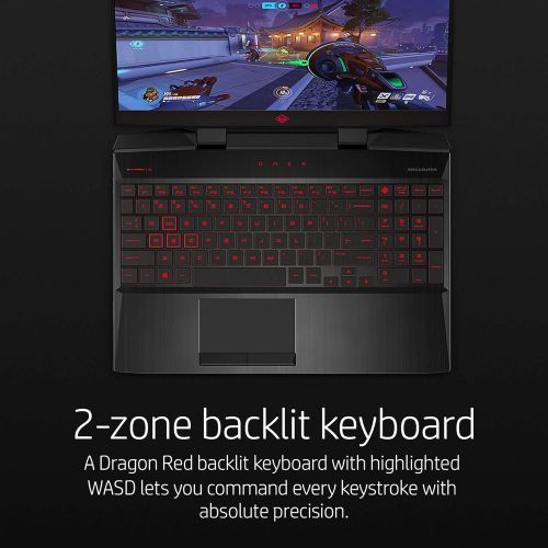 에이치피 OMEN by HP 2018 15-inch Gaming Laptop with 144hz GSync Display, Intel i7-8750H Processor, NVIDIA GeForce GTX 1070 8GB Max Q, 32 GB RAM DDR4 2666Mhz, 512 GB SSD NVMe SSD, Windows 10