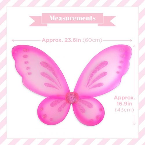  OMGGG! Girls Fairy Angel Wings Princess Butterfly Ballet Sparkle Tutu Birthday 3 Pack