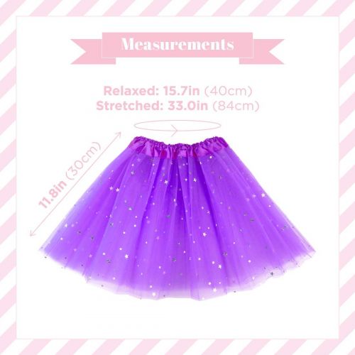  OMGGG! Girls Ballet Sparkle Tutu Tulle Skirt Dress Up Birthday Favors Princess | Multi Color 5 Pack