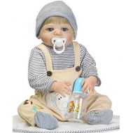 NPK Realistic Reborn Baby Dolls Boy Silicone Full Body 22 Inches Cute Newborn Doll Anatomically Correct