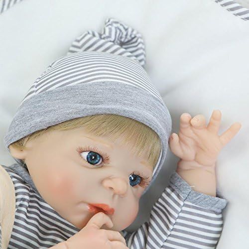  NPK Realistic Reborn Baby Dolls Boy Silicone Full Body 22 Inches Cute Newborn Doll Anatomically Correct