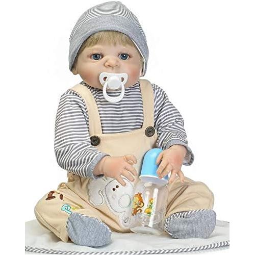  NPK Realistic Reborn Baby Dolls Boy Silicone Full Body 22 Inches Cute Newborn Doll Anatomically Correct