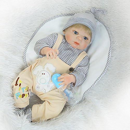  NPK Realistic Reborn Baby Dolls Boy Silicone Full Body 22 Inches Cute Newborn Doll Anatomically Correct