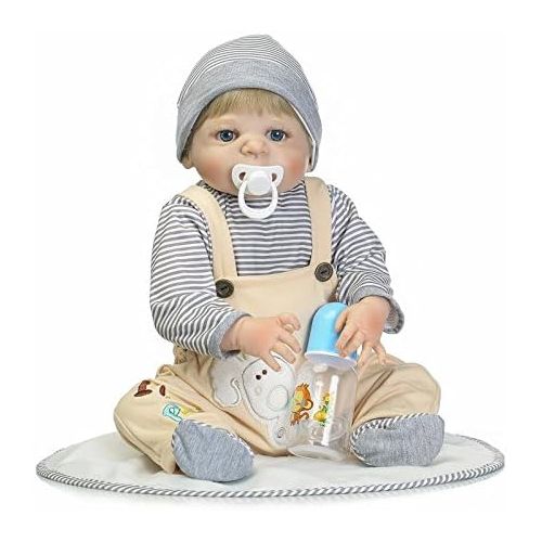  NPK Realistic Reborn Baby Dolls Boy Silicone Full Body 22 Inches Cute Newborn Doll Anatomically Correct