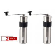 OMNIHIL Large 2-Pack Manual Coffee Grinder Brushed Stainless Steel Conical Burr