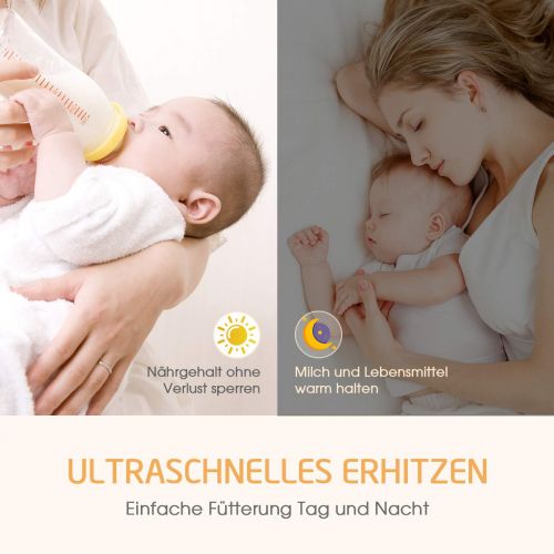  OMORC Babykost- und Flaeschchenwaermer, 3-in-1 Babykostwaerme mit LED Display 2000W schnelle Erwaermung flaschenwaermer baby fuer Schnelle Aufheizung, Desinfektion, Waermehaltung-Weiss